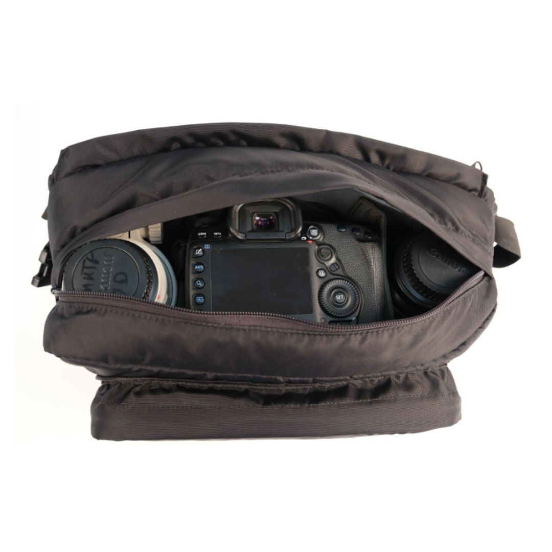 DOMKE Sling Bag with Padded Detachable Single Strap and 6-Liter Storage (Black Nylon)