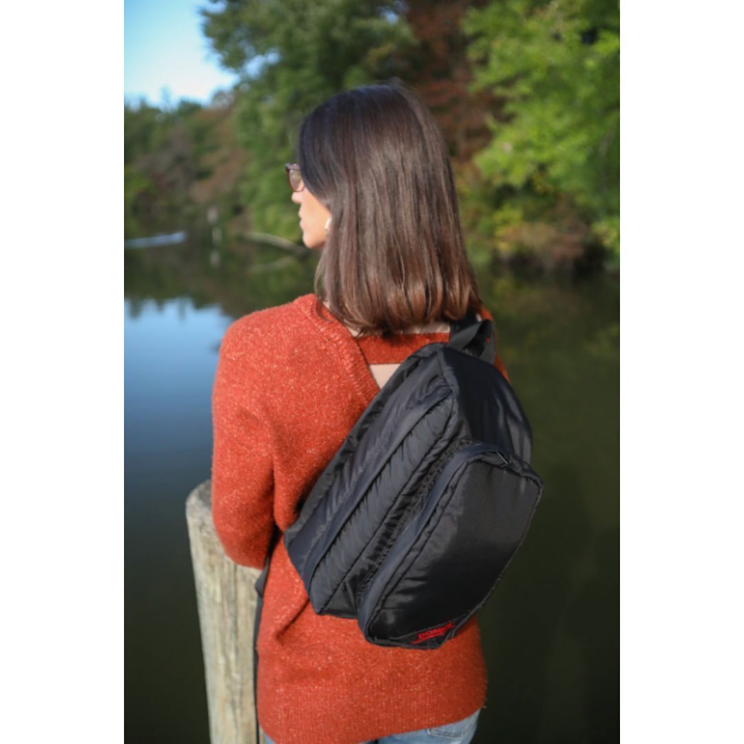 DOMKE Sling Bag with Padded Detachable Single Strap and 6-Liter Storage (Black Nylon)