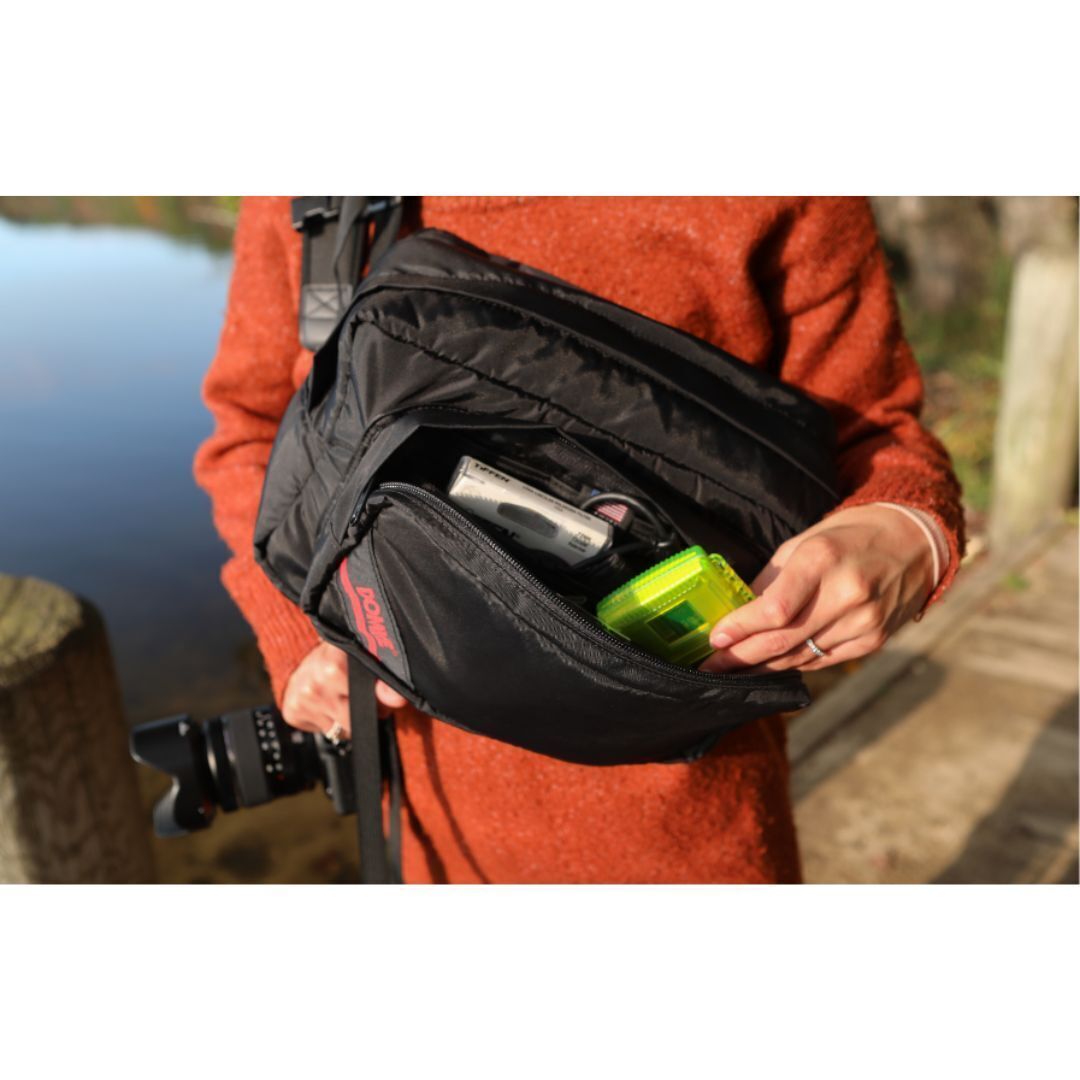 DOMKE Sling Bag with Padded Detachable Single Strap and 6-Liter Storage (Black Nylon)