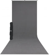 Westcott X-Drop Wrinkle-Resistant Sweep Backdrop Kit (Neutral Gray, 5' x 12') Includes lightweight stand, backdrop, and carry case