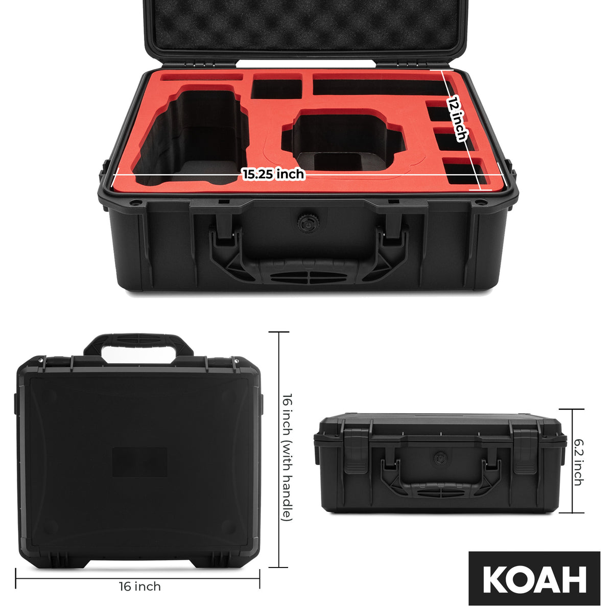 Koah Pro Waterproof Hard Carrying Case with Custom Insert for DJI Mavic 3/3 Pro/3 Classic