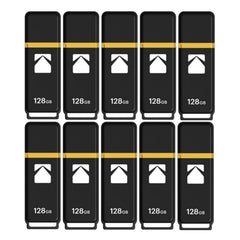 Kodak Classic K100 Cap and Body Series USB 3.2 Gen 1 Interface 128GB Flash Drive (10 Pack)