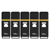 Kodak Classic K100 Cap and Body Series Universal Compatible USB2.0 128GB Flash Drive (5 Pack)