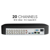 Lorex 4K 20 Camera Capable 16 Wired and 4 Fusion Wi-Fi 2TB Wired DVR System with 8 Cameras