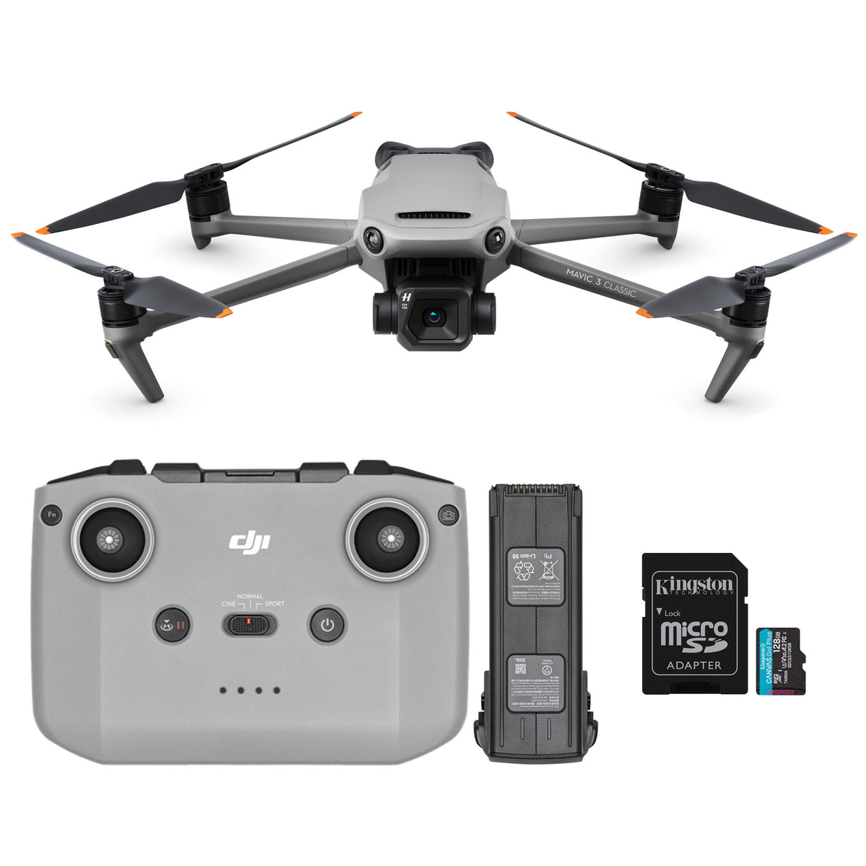 DJI Mavic 3 Classic Camera Drone with RC-N1 Remote and 128GB MicroSD Card
