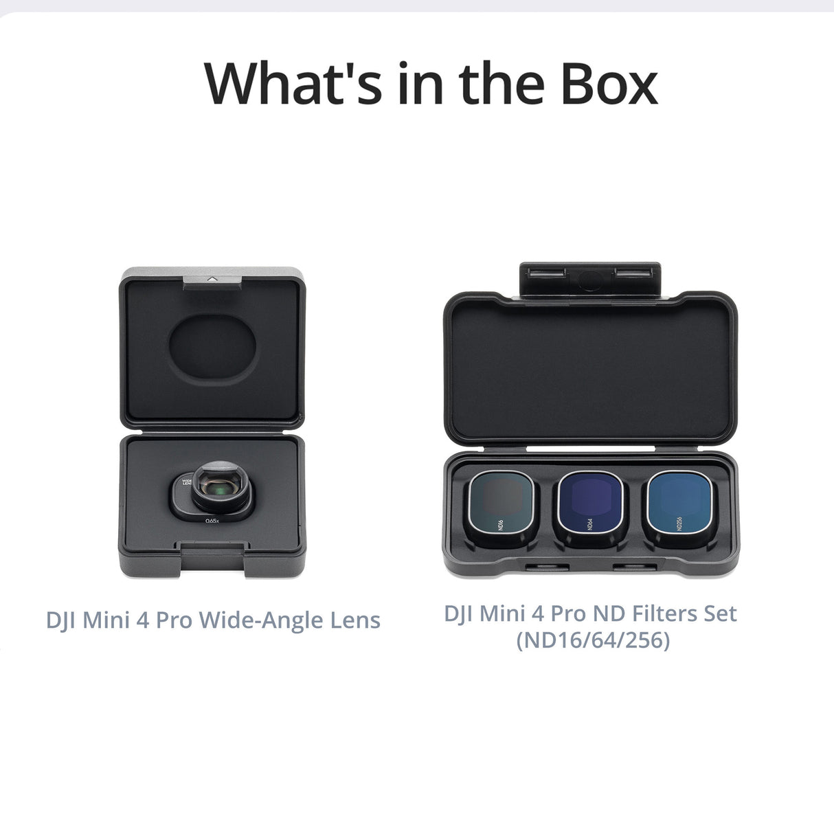 DJI Mini 4 Pro ND Filters Set (ND 16/64/256) and Wide-Angle Lens Bundle