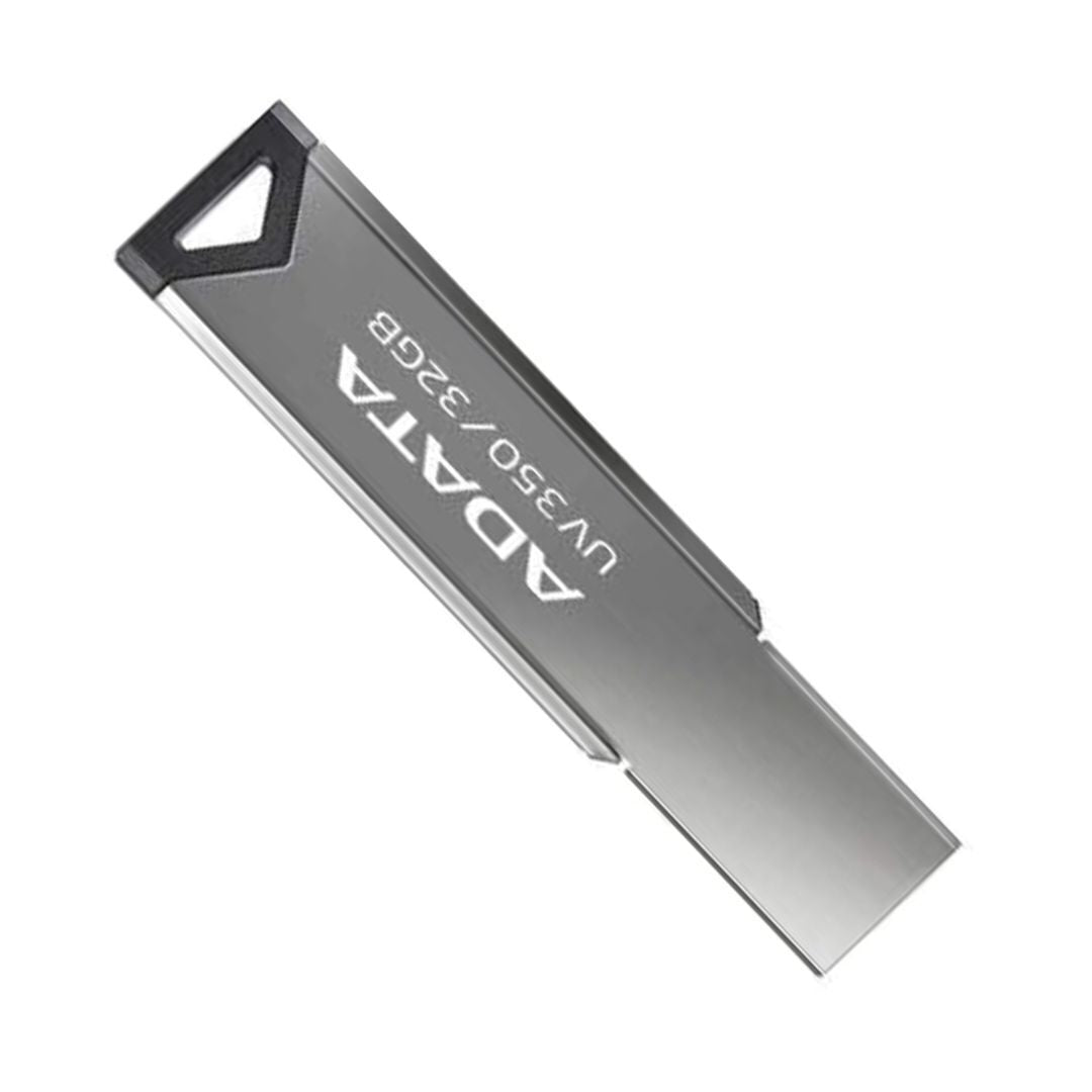 Adata UV350 32GB USB 3.2 Gen 1 Capless Metal Flash Drive with Strap Hole (Black)