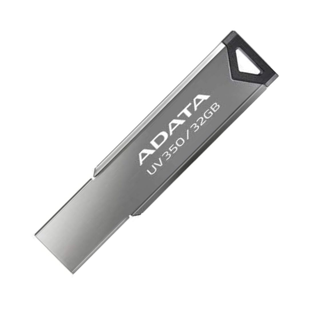 Adata UV350 32GB USB 3.2 Gen 1 Capless Metal Flash Drive with Strap Hole (Black)
