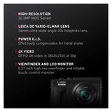 Panasonic LUMIX DC-ZS80D 30x Optical Travel Zoom Digital Camera with Lens (Black, Refurbished)