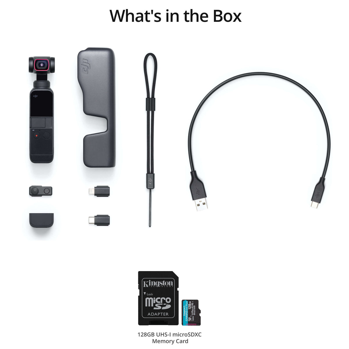DJI Pocket 2 Gimbal with Mini Camera with 128GB U3 A2 MicroSD Card - Handheld Pocket-Sized Camera