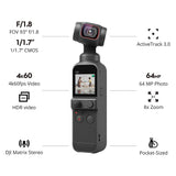 DJI Pocket 2 Gimbal with Mini Camera with 128GB U3 A2 MicroSD Card - Handheld Pocket-Sized Camera