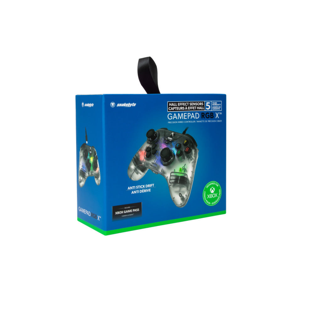 Snakebyte GamePad Officially Licensed RGB X Controller for Xbox Series X and PC (Clear)