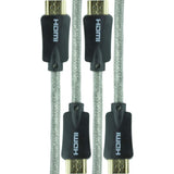 GE Pro Premium 6 Feet High-Speed HDMI Cable with Built-In Ethernet for 4K UltraHD (Silver, 2-Pack)