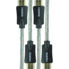 GE Pro Premium 6 Feet High-Speed HDMI Cable with Built-In Ethernet for 4K UltraHD (Silver, 2-Pack)