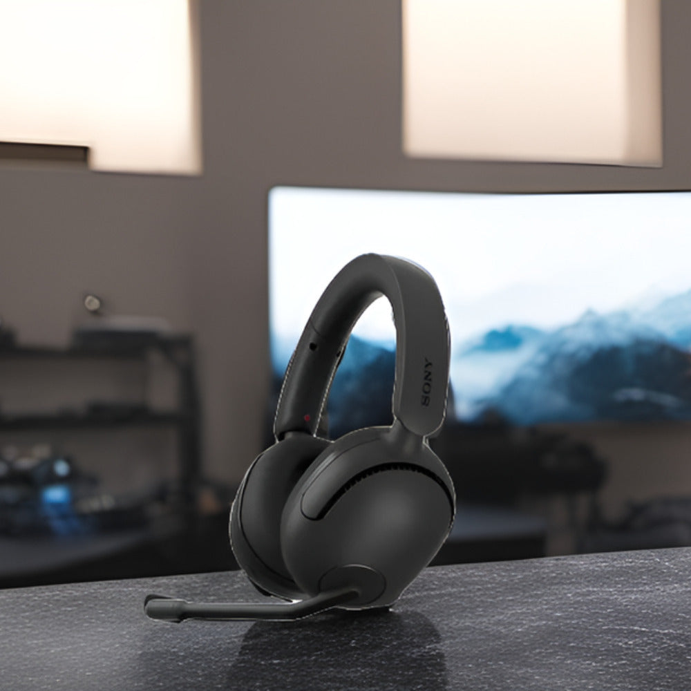 Sony INZONE H5 Wired and Wireless Gaming Headset (Black) with Metal Alloy Headphone Stand