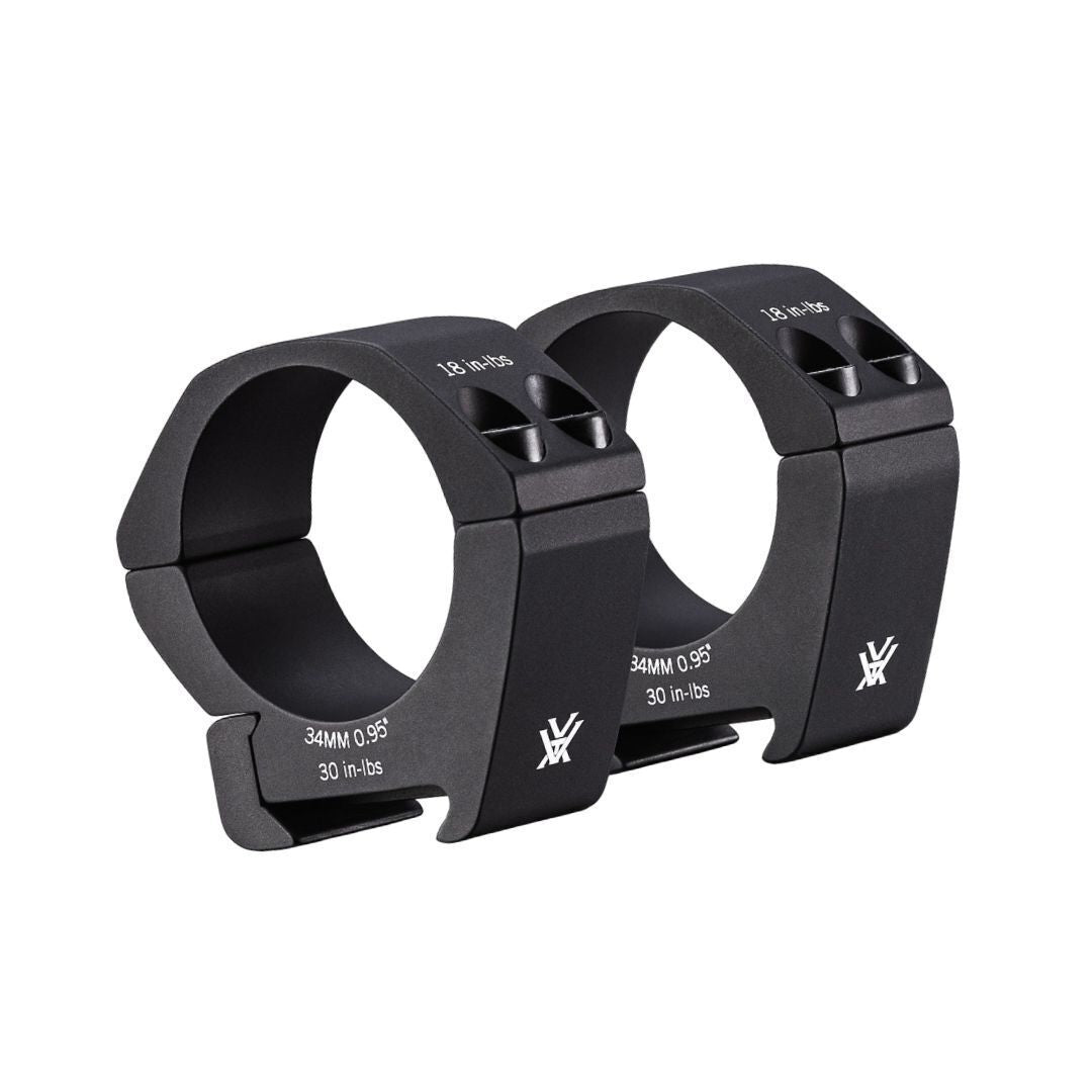 Vortex Pro 34mm Type 2 Low-Glare Matte Black Riflescope Rings with Laser Engraved Torque (0.95-Inch)