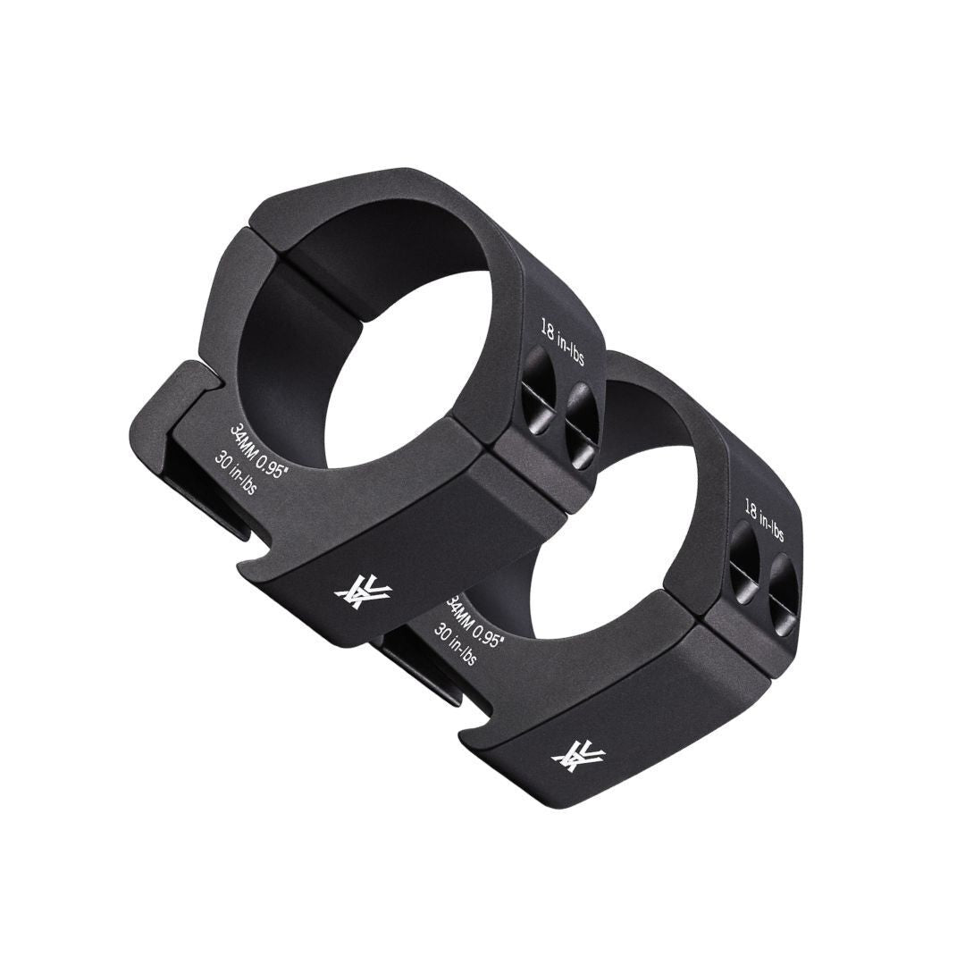 Vortex Pro 34mm Type 2 Low-Glare Matte Black Riflescope Rings with Laser Engraved Torque (0.95-Inch)