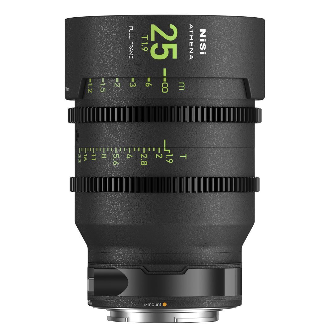 NiSi 25mm ATHENA PRIME Full Frame Cinema Lens T1.9 with 77mm Filter Thread (E Mount, Drop-in Filter)