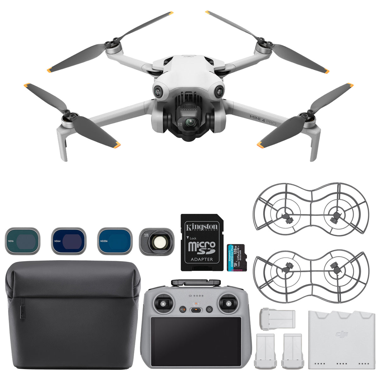 DJI Mini 4 Pro Fly More Combo Plus with ND Filters, Wide-Angle Lens, Propeller Guards
