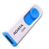 ADATA C008 32GB USB 2.0 Retractable Capless Flash Drive with 60 Mbps Read Speed (White)