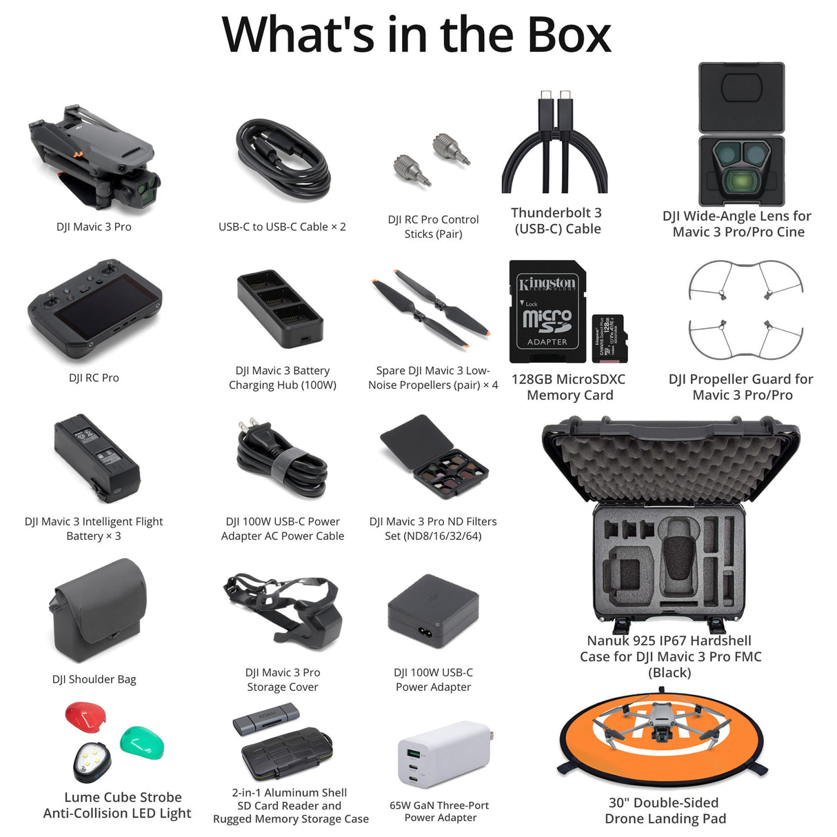 DJI Mavic 3 Pro Quadcopter Camera Drone Fly More Combo with DJI RCP Pro with Hard Case Bundle