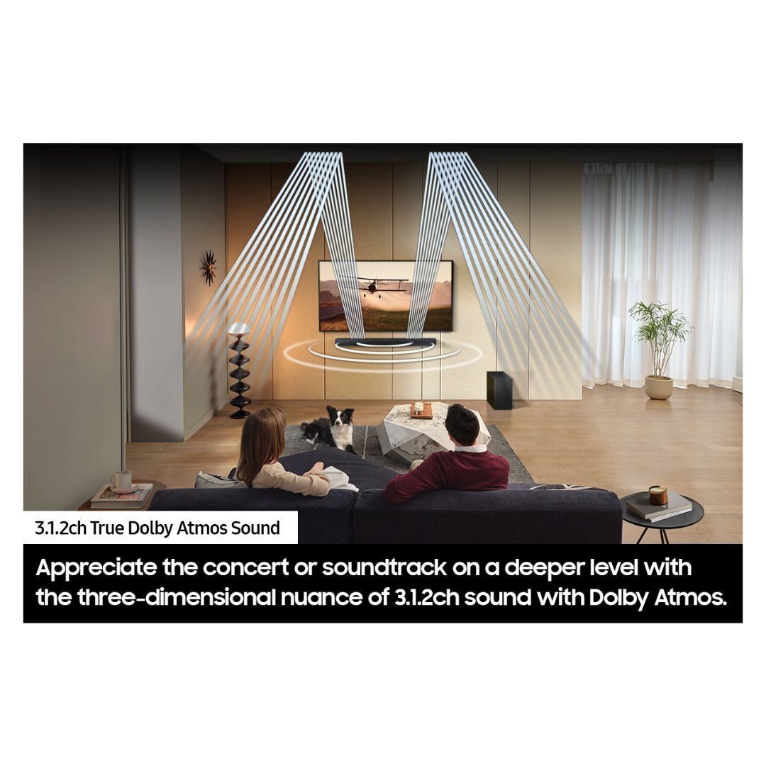 Samsung Q-series 3.1.2 ch. Soundbar Q600C Soundbar with Dolby Audio, Q-Symphony, and Adaptive Sound