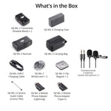 DJI Mic 2 with Two Condenser Lavalier Microphones - Compact Digital Wireless Microphone System