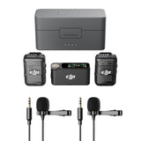 DJI Mic 2 with Two Condenser Lavalier Microphones - Compact Digital Wireless Microphone System