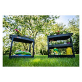 Luxor EC Series 32-Inch x 18-Inch Tub Storage Utility Cart with Two Tub Shelf Cart Suits (Black)
