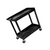 Luxor EC Series 32-Inch x 18-Inch Tub Storage Utility Cart with Two Tub Shelf Cart Suits (Black)
