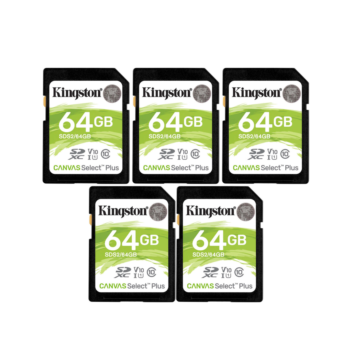 Kingston 64GB SDHC Canvas Select Plus Memory Card (5-Pack)