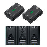 Sony Z-Series NP-FZ100 Rechargeable Battery Packs (2-pack) with Jupio x Pr1me Tri-Charger bundle