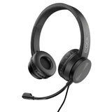 CODi Voice-Isolating USB-A Wired Headset with Boom Microphone and PU Leather Earpads