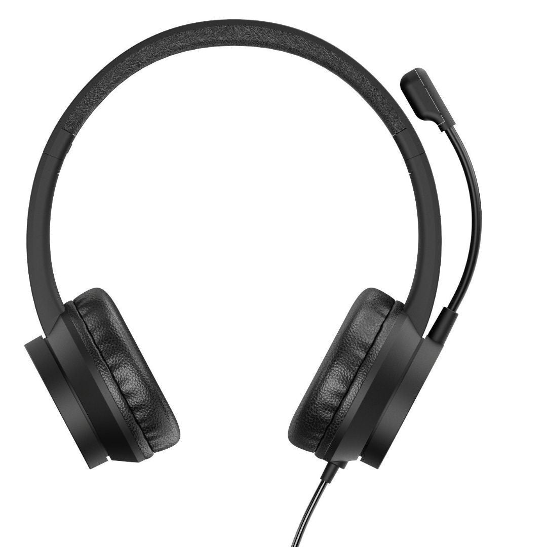 CODi Voice-Isolating USB-A Wired Headset with Boom Microphone and PU Leather Earpads