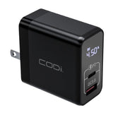 CODi 30W Dual Port Wall Charger with USB-C and USB-A Quick Charge 3.0 Outputs (Black)