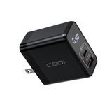 CODi 30W Dual Port Wall Charger with USB-C and USB-A Quick Charge 3.0 Outputs (Black)