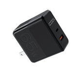 CODi 65W GaN Dual Port Wall Charger with USB-C and USB-A Quick Charge 3.0 Outputs (Black)