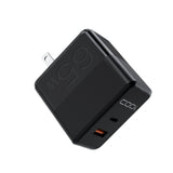 CODi 65W GaN Dual Port Wall Charger with USB-C and USB-A Quick Charge 3.0 Outputs (Black)