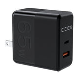 CODi 65W GaN Dual Port Wall Charger with USB-C and USB-A Quick Charge 3.0 Outputs (Black)