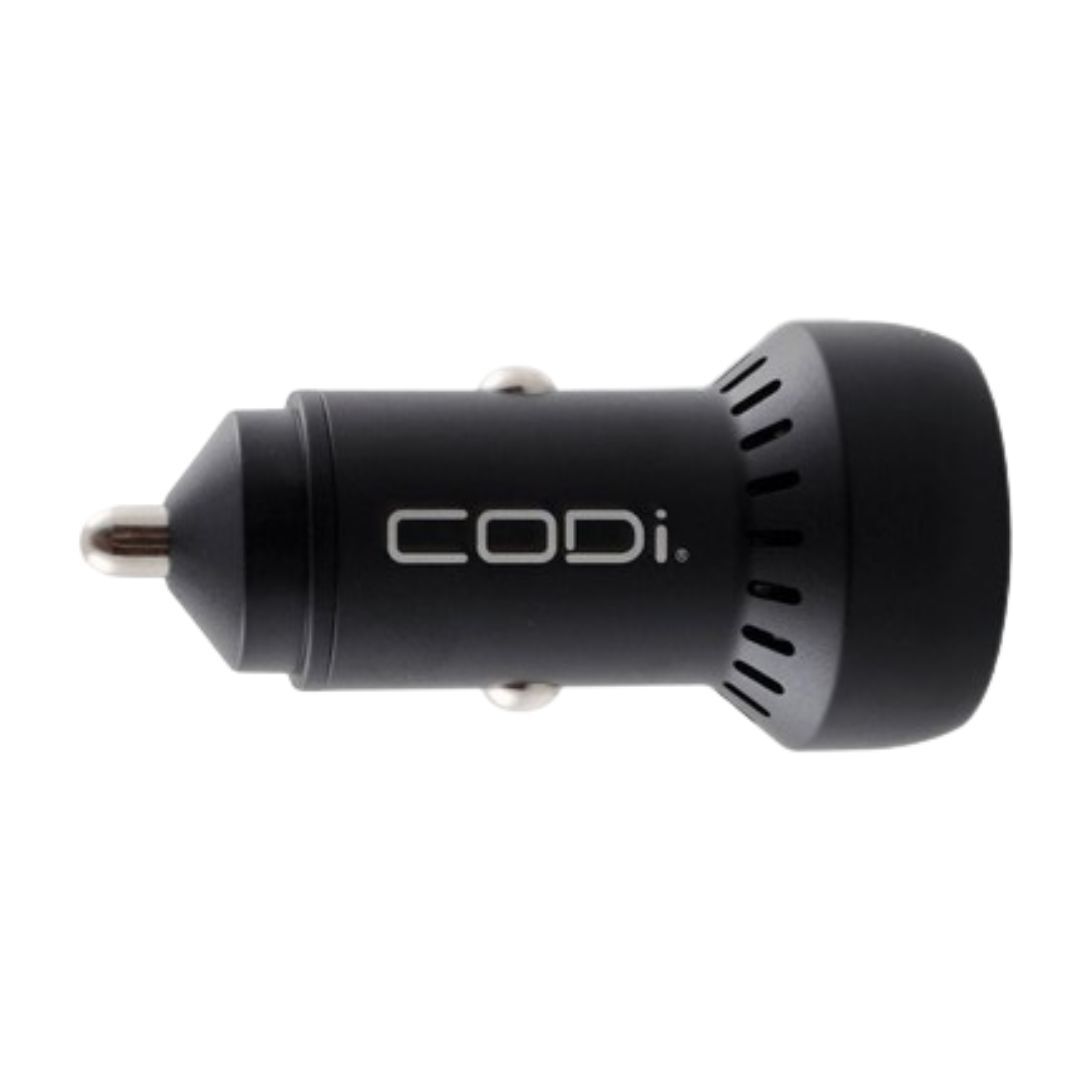 CODi 30W Dual Port Car Charger with USB-C and USB-A Quick Charge 3.0 Outputs for Smartphones