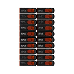 Adata C008 32GB USB 2.0 Retractable Flash Drive (Red) with USB 3.0 to USB-C Adapter (20-Pack)