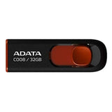 Adata C008 32GB USB 2.0 Retractable Flash Drive (Red) with USB 3.0 to USB-C Adapter (50-Pack)