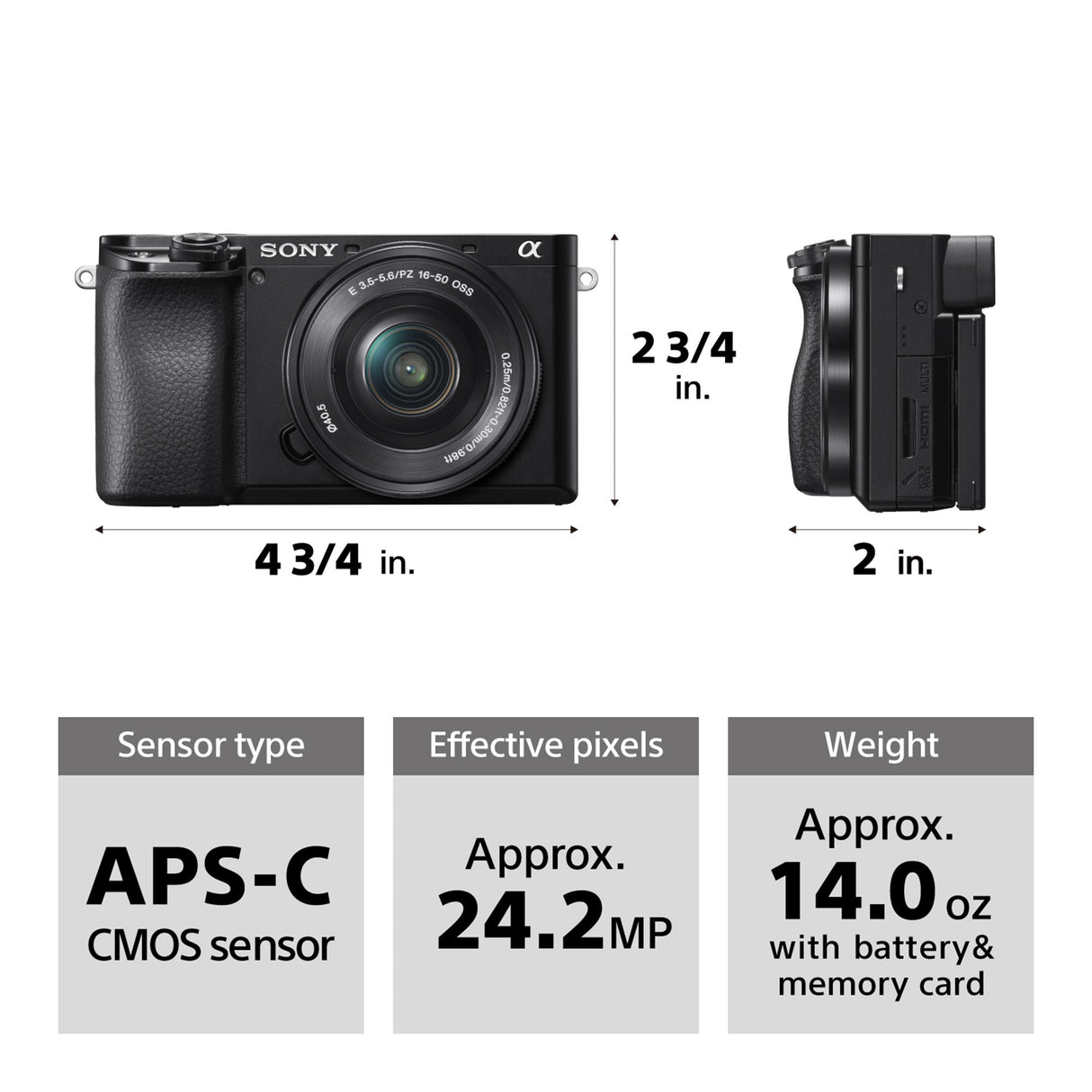 Sony Alpha a6100 APS-C Mirrorless Camera with 16-50mm and 55-210mm Lenses Accessory Bundle