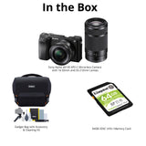 Sony Alpha a6100 APS-C Mirrorless Camera with 16-50mm and 55-210mm Lenses Accessory Bundle