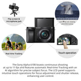 Sony Alpha a6100 APS-C Mirrorless Camera with 16-50mm and 55-210mm Lenses Accessory Bundle