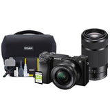Sony Alpha a6100 APS-C Mirrorless Camera with 16-50mm and 55-210mm Lenses Accessory Bundle
