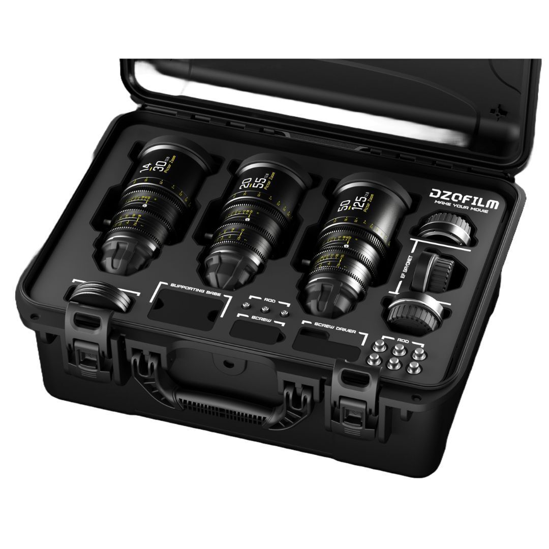 DZOFilm Pictor T2.8 Super35 Zoom 3-Lens Bundle 20-55, 50-125, and 14-30mm PL and EF Mount (Black)