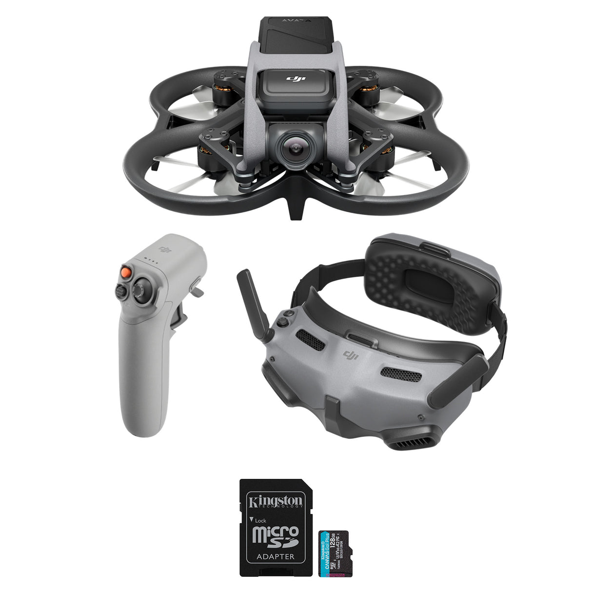 DJI Avata Born to Fly Explorer Combo FPV Drone with RC Motion 2 and Goggles with 128GB Memory Card
