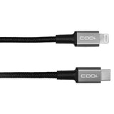 CODi 6-Feet Braided Nylon USB-C to MFI Lightning Charge and Sync Cable (Black)