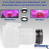 Ultimaxx 0.43X Wide Angle Macro Lens with Multi-Coated Glass and Ultra-Fast Auto Focus Design (58mm)